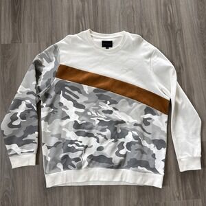 Sean‎ John mens pullover sweatshirt 2xL color block suede